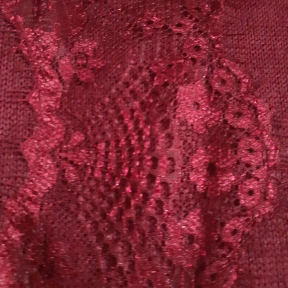 Womens sz 15/17 Burgundy Gauze type sweater top with Scarf set nwotgs - Picture 11 of 11